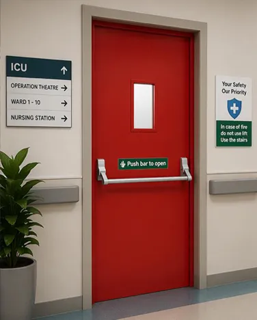 Commercial glass entrance to an office lobby