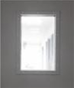 Clear toughened glass vision panel detail